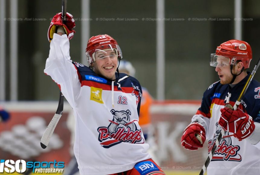Cheyne Matheson Luik BUlldogs ijshockey Face-Off
