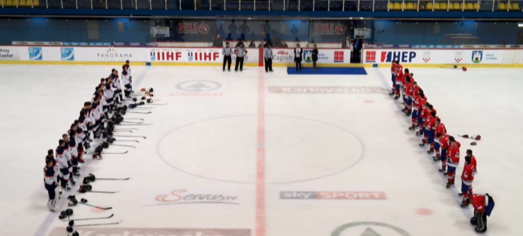 Servië Nederland U18 WK Zagreb Face-Off Ijshockey