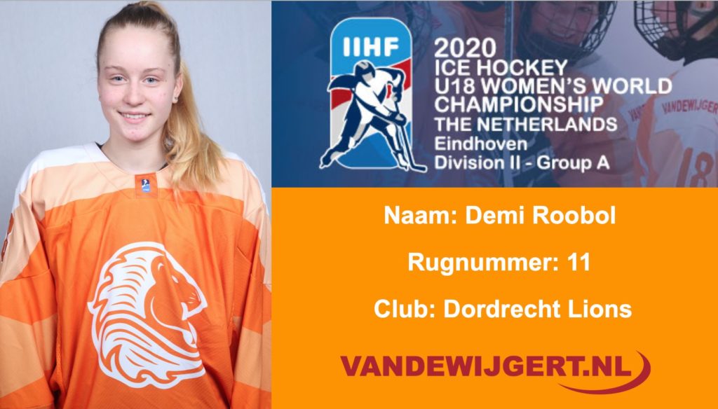 Demi Roobol Oranje U18 Dames