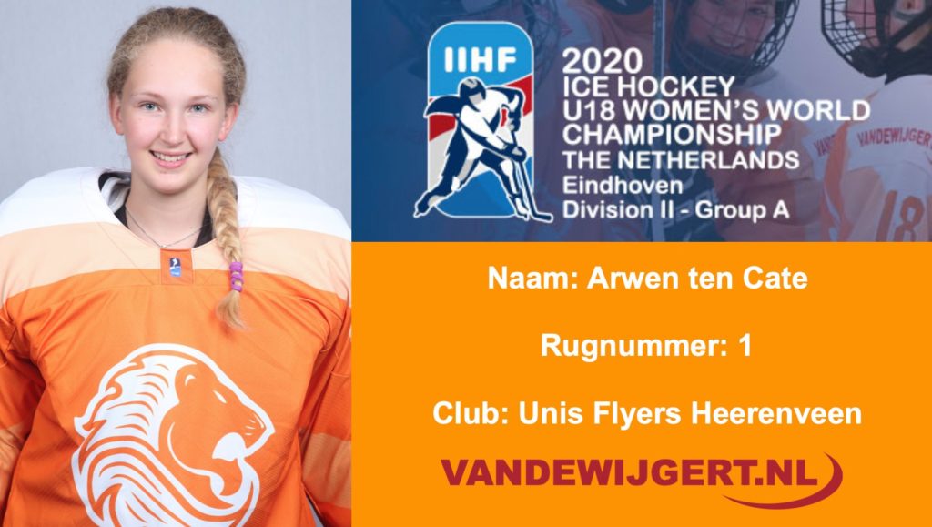 Arwen ten Cate Oranje U18 Dames