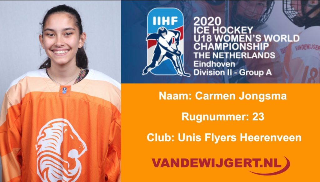 Carmen Jongsma WK Card Oranje U18